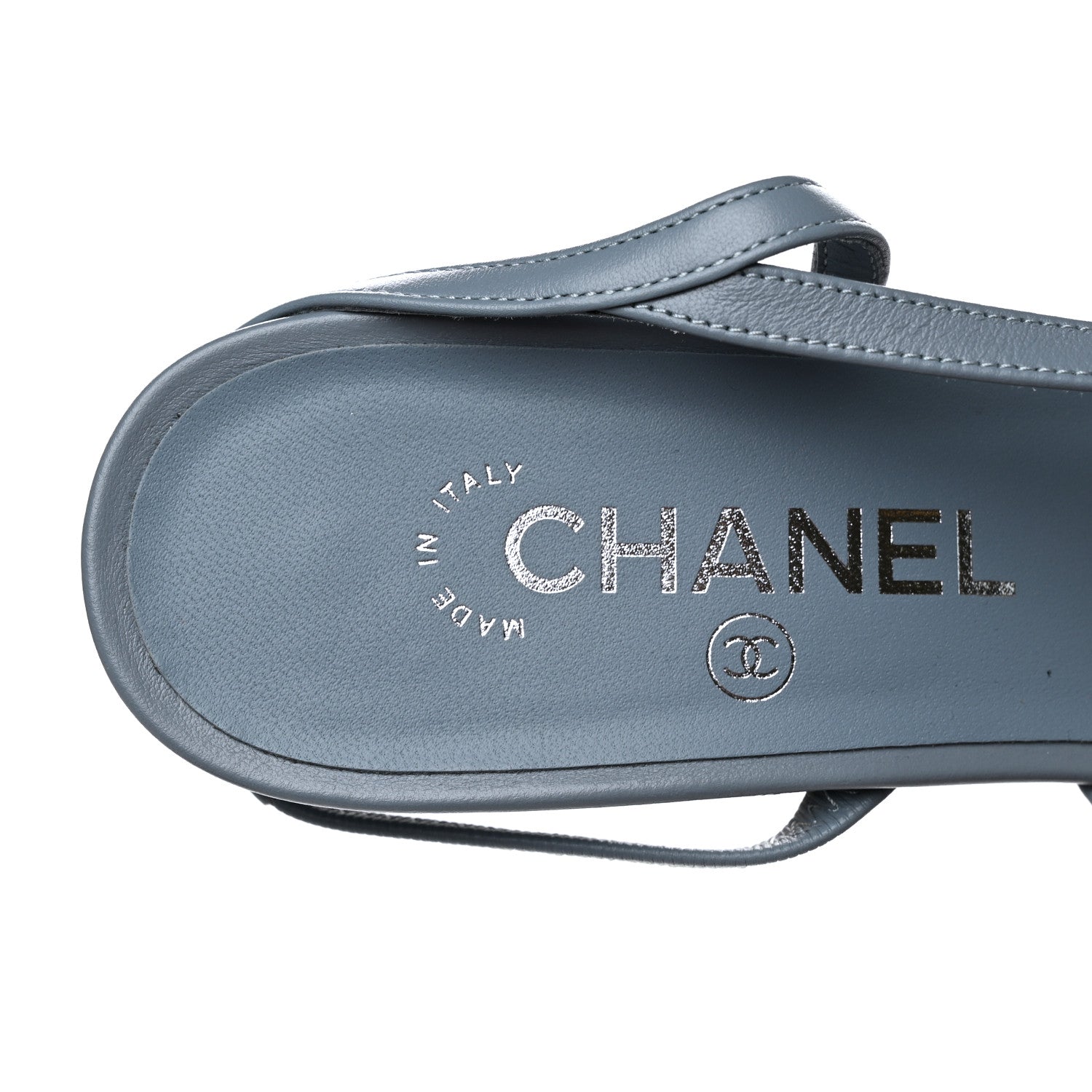 Chanel Lambskin Grosgrain Cap Toe CC Slingback Pumps 39 Black 7 of 9