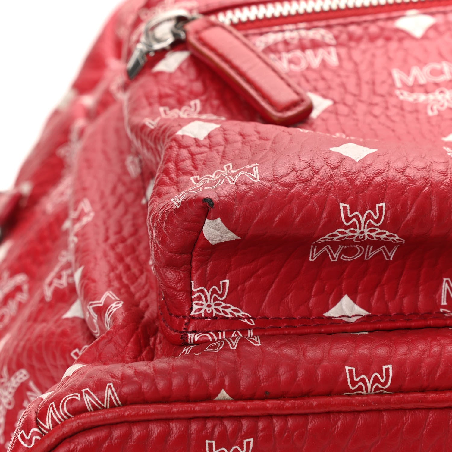 MCM Visetos Medium Stark Backpack Red White 17 of 18