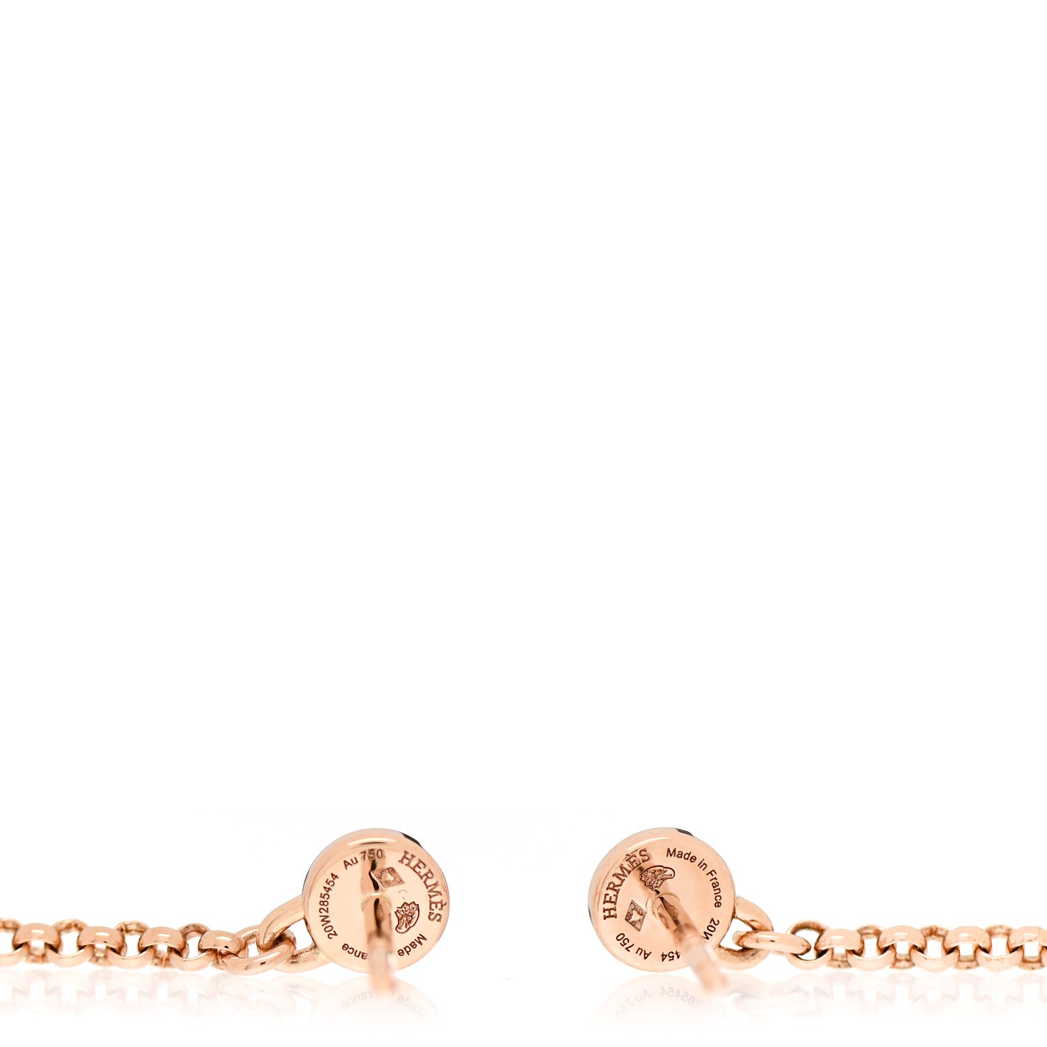 Hermes 18K Rose Gold Diamond Constance Amulettes Drop Earrings 4 of 5