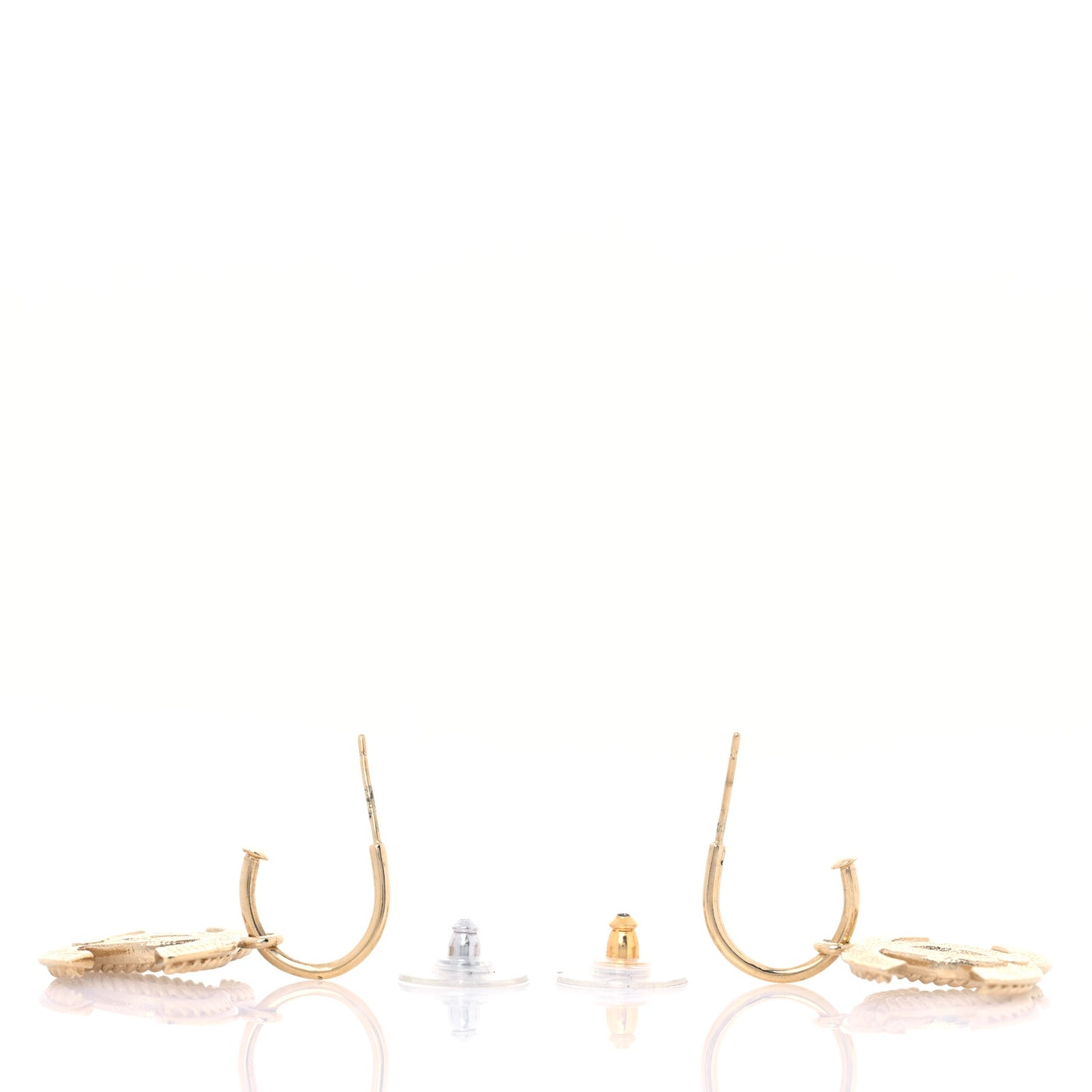 Metal CC Rope Hoop Drop Earring Gold