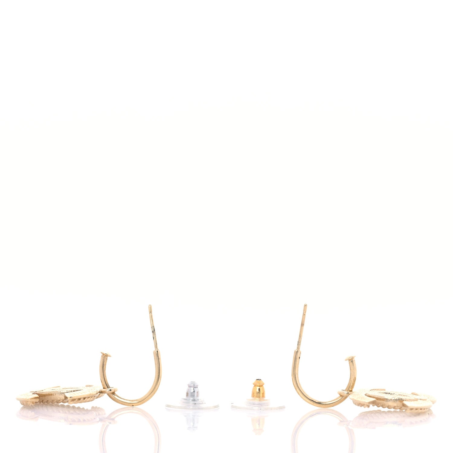 Chanel Metal CC Rope Hoop Drop Earring Gold 3 of 4