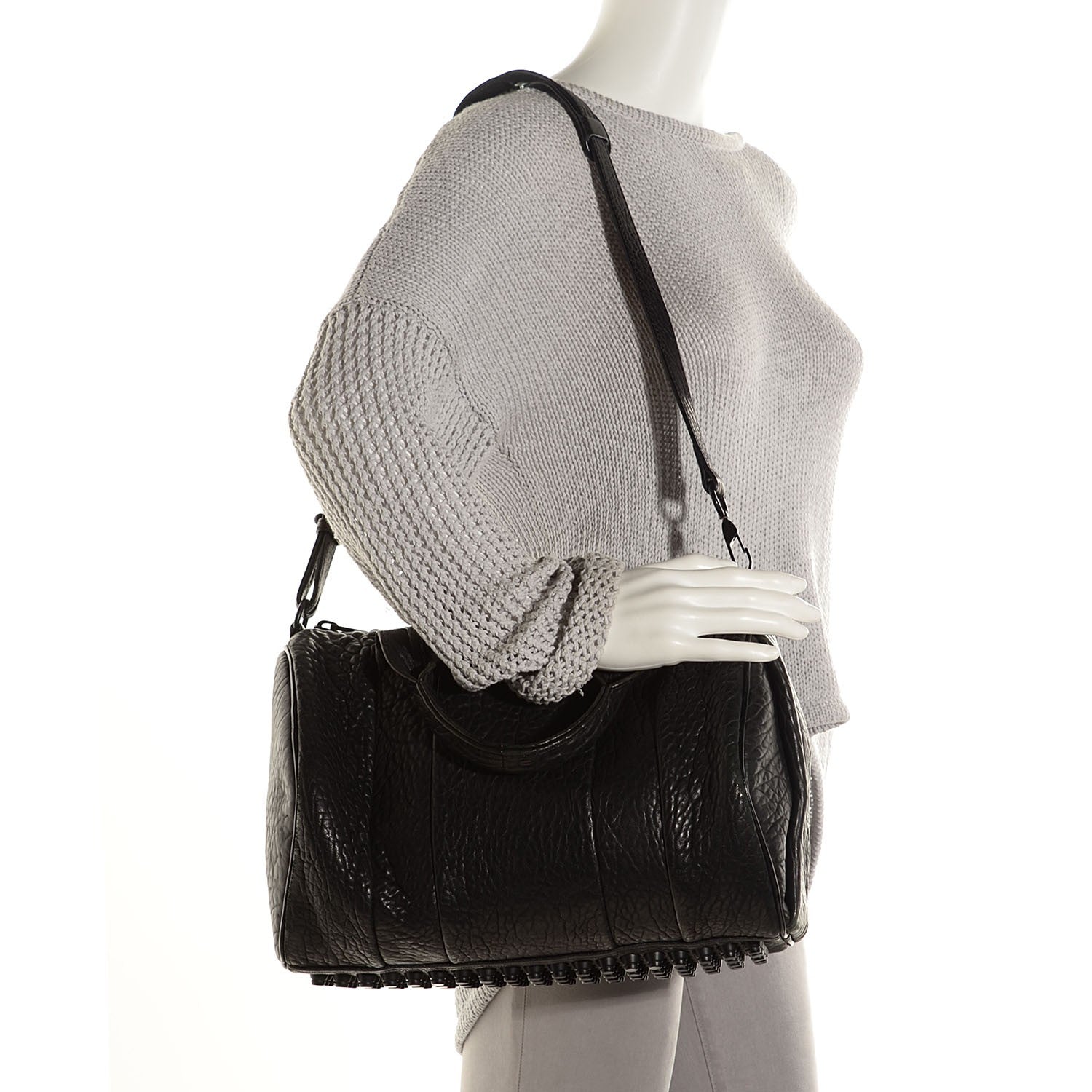 Alexander Wang Pebbled Lambskin Rocco Black Matte Black Hardware 2 of 9
