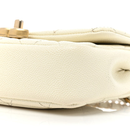 Chanel Caviar Quilted Chain Melody Waist Belt Bag White 7 of 16