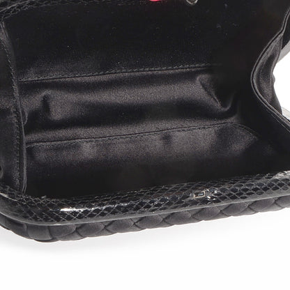 Bottega Veneta Satin Intreccio Impero Ayers Knot Clutch Black 5 of 7