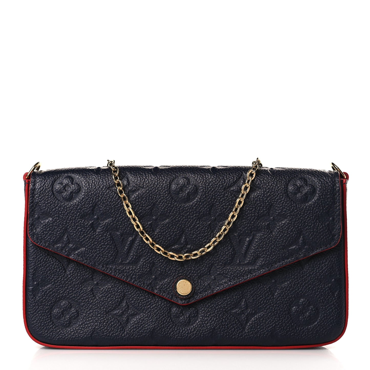 Empreinte Pochette Felicie Chain Wallet Marine Rouge