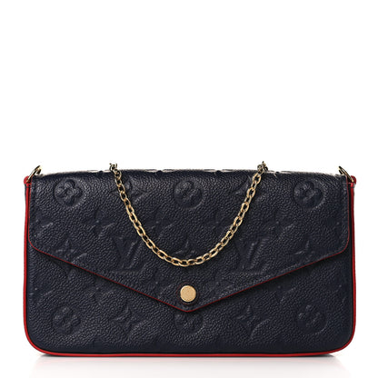 Louis Vuitton Empreinte Pochette Felicie Chain Wallet Marine Rouge 4 of 11