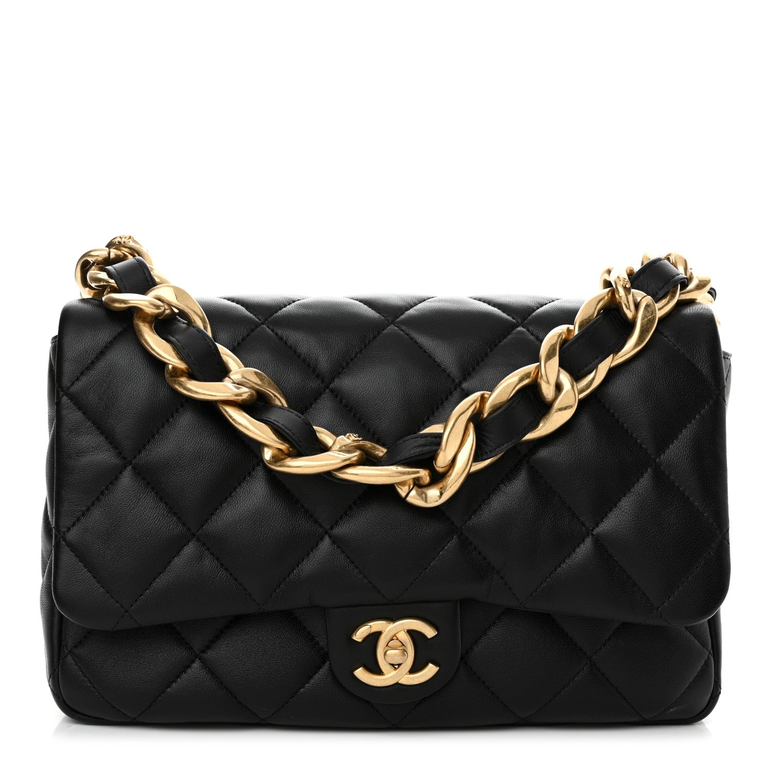 Chanel Lambskin Quilted Large CC Funky Town Flap Black 1 of 10