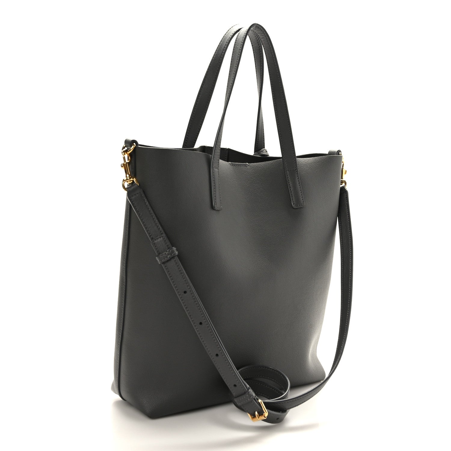 Saint Laurent Calfskin Toy Shopping Tote Earth Grey 3 of 9
