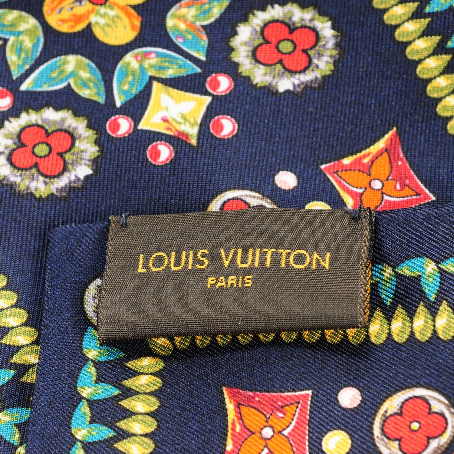 Louis Vuitton Silk Monogram Giant Lvrtual Flowers Bandeau Marine 5 of 6