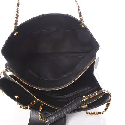 Chanel Calfskin Stitched XL Weekender Black 6 of 11