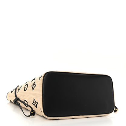 Louis Vuitton Cotton Monogram Embroidered Neverfull MM Beige Black 5 of 10