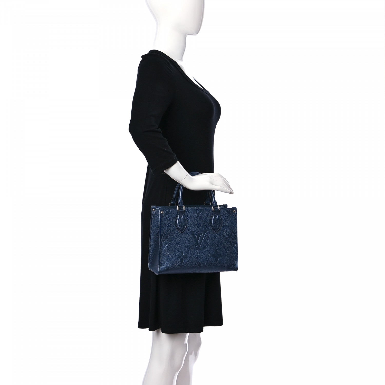 Louis Vuitton Metallic Empreinte Monogram Giant Onthego PM Navy Nacre 2 of 9