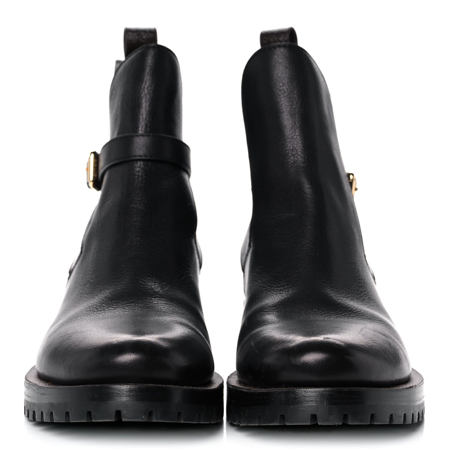 Louis Vuitton Calfskin Monogram Discovery Flat Ankle Boots 39 Black 2 of 8