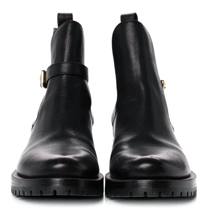 Louis Vuitton Calfskin Monogram Discovery Flat Ankle Boots 39 Black 2 of 8