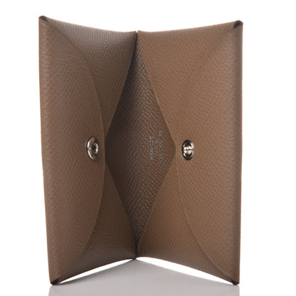 Hermes Epsom Calvi Card Case Etoupe 6 of 8