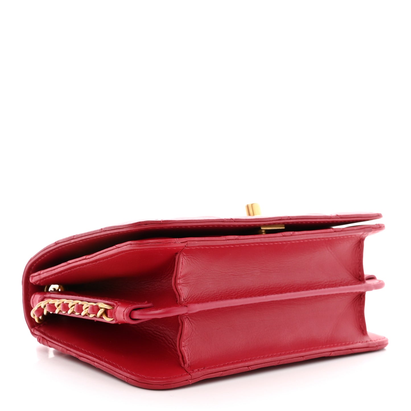 Calfskin Quilted Everyday Chic Single Flap Red
