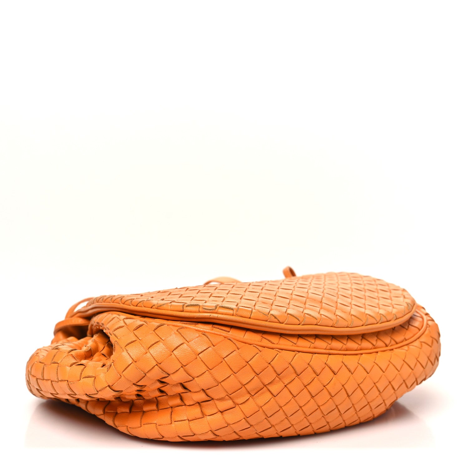 Bottega Veneta Nappa Intrecciato Drawstring Messenger Flap Orange