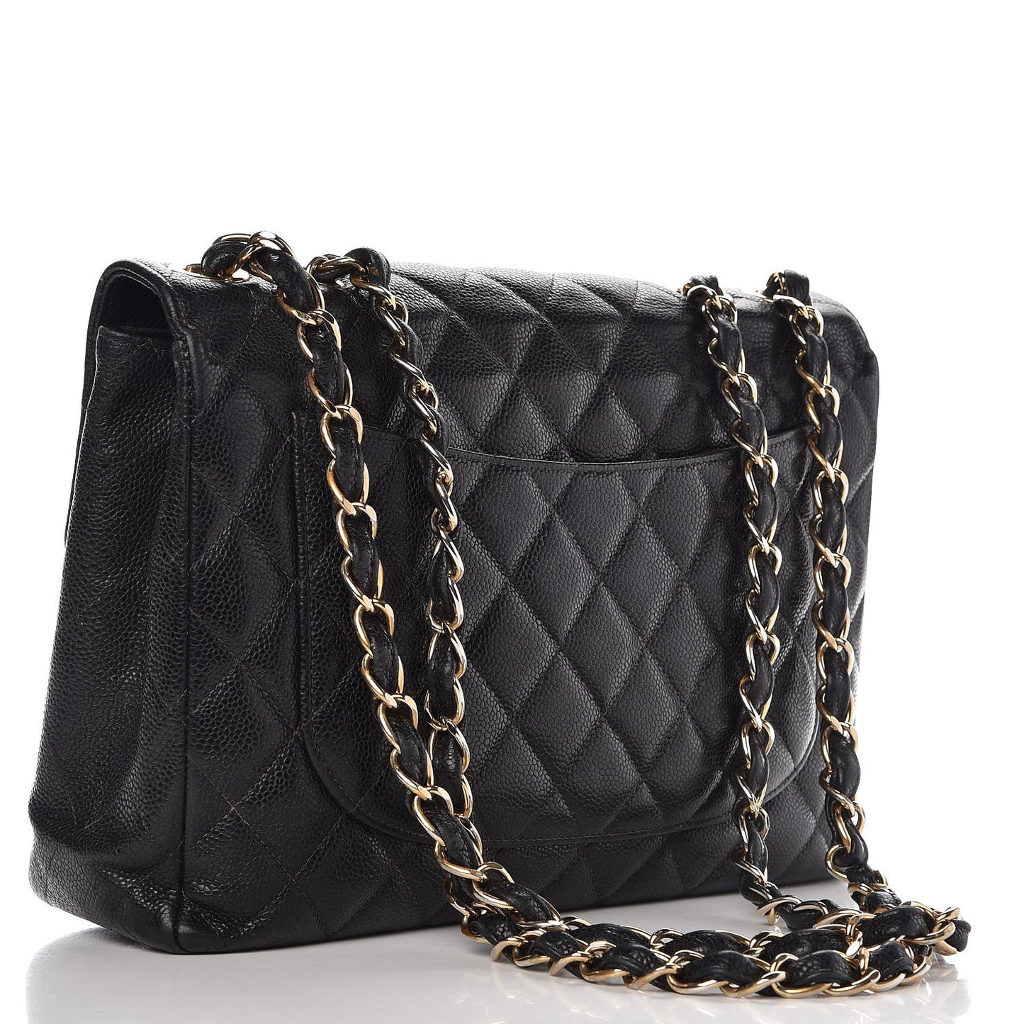 Caviar Quilted Jumbo Single Flap Black