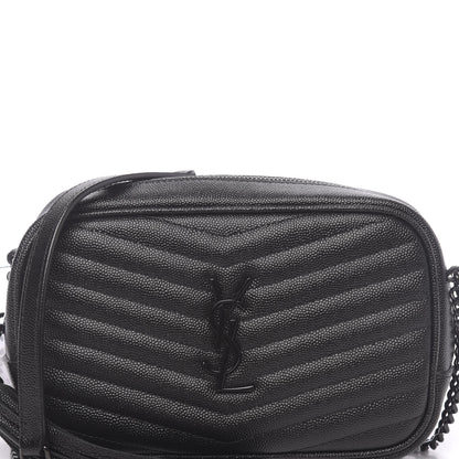 Saint Laurent Grain De Poudre Matelasse Monogram Mini Lou Camera Bag Black 10 of 10