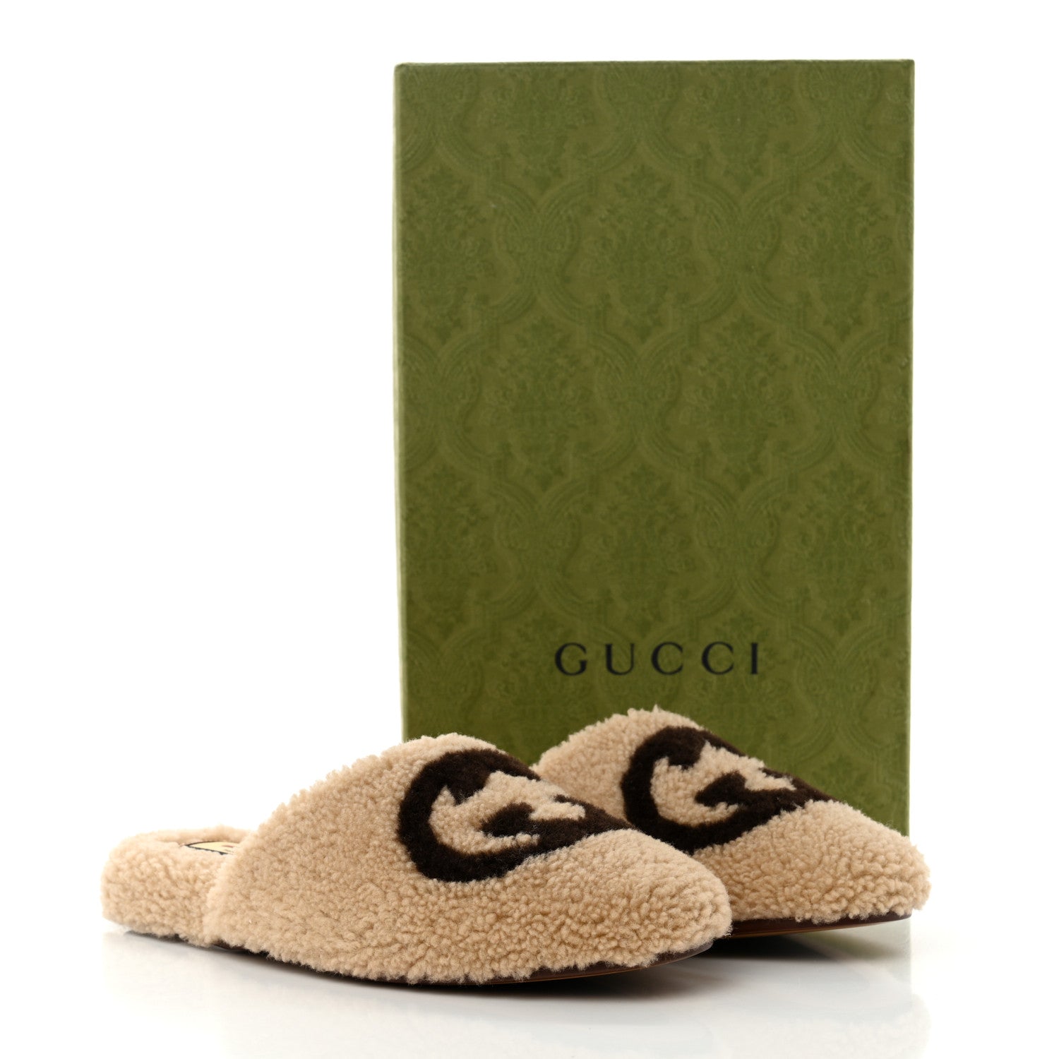 Gucci Shearling Interlocking G Womens Eileen Slippers 36 Butterscotch Cocoa 9 of 9