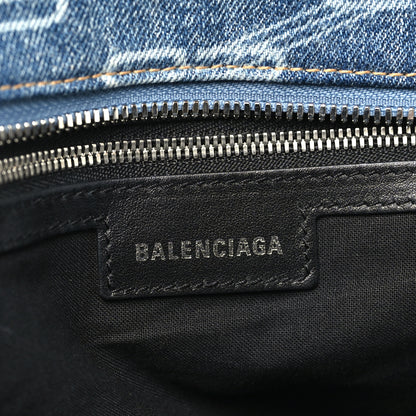 Balenciaga Denim BB Monogram Neo Cagole City Handbag Blue 7 of 10