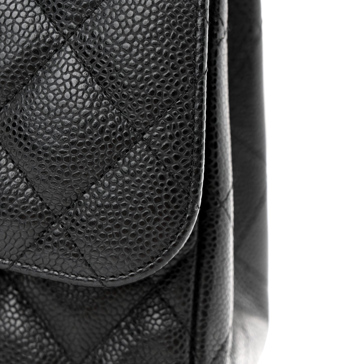 Caviar Quilted Jumbo Double Flap Black