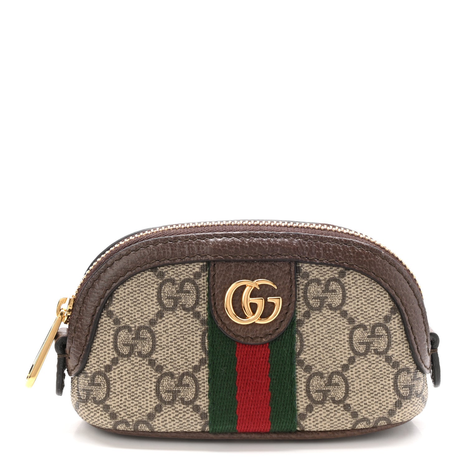Gucci GG Supreme Monogram Web Ophidia Dome Key Pouch Beige New Acero 1 of 9