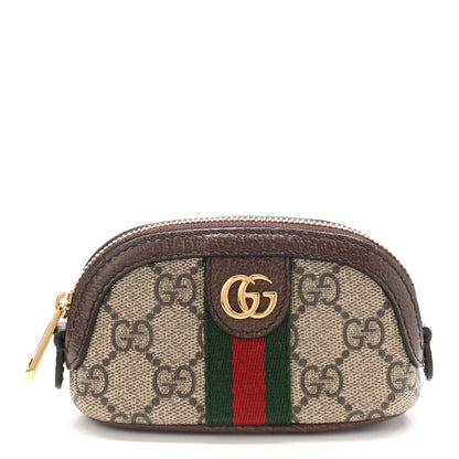 Gucci GG Supreme Monogram Web Ophidia Dome Key Pouch Beige New Acero 1 of 9
