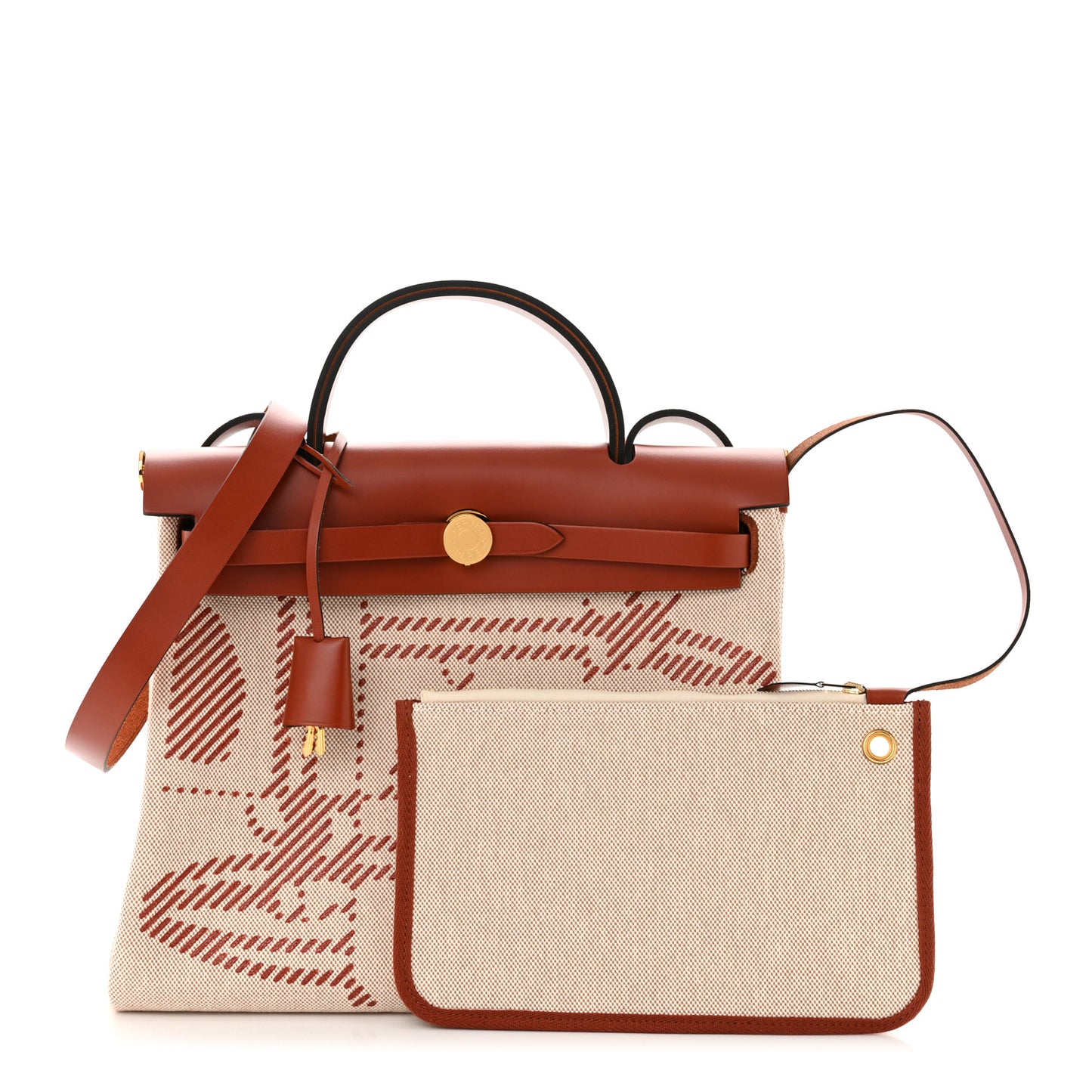 Vache Hunter Toile H Brides de Gala Herbag Zip Retourne 31 PM Cuivre Ecru Beige