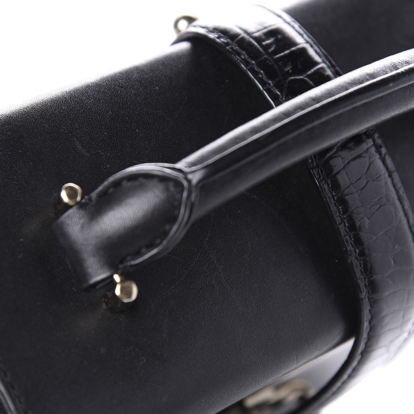 Calfskin Crocodile Embossed Tai Dopp Kit Bag Black
