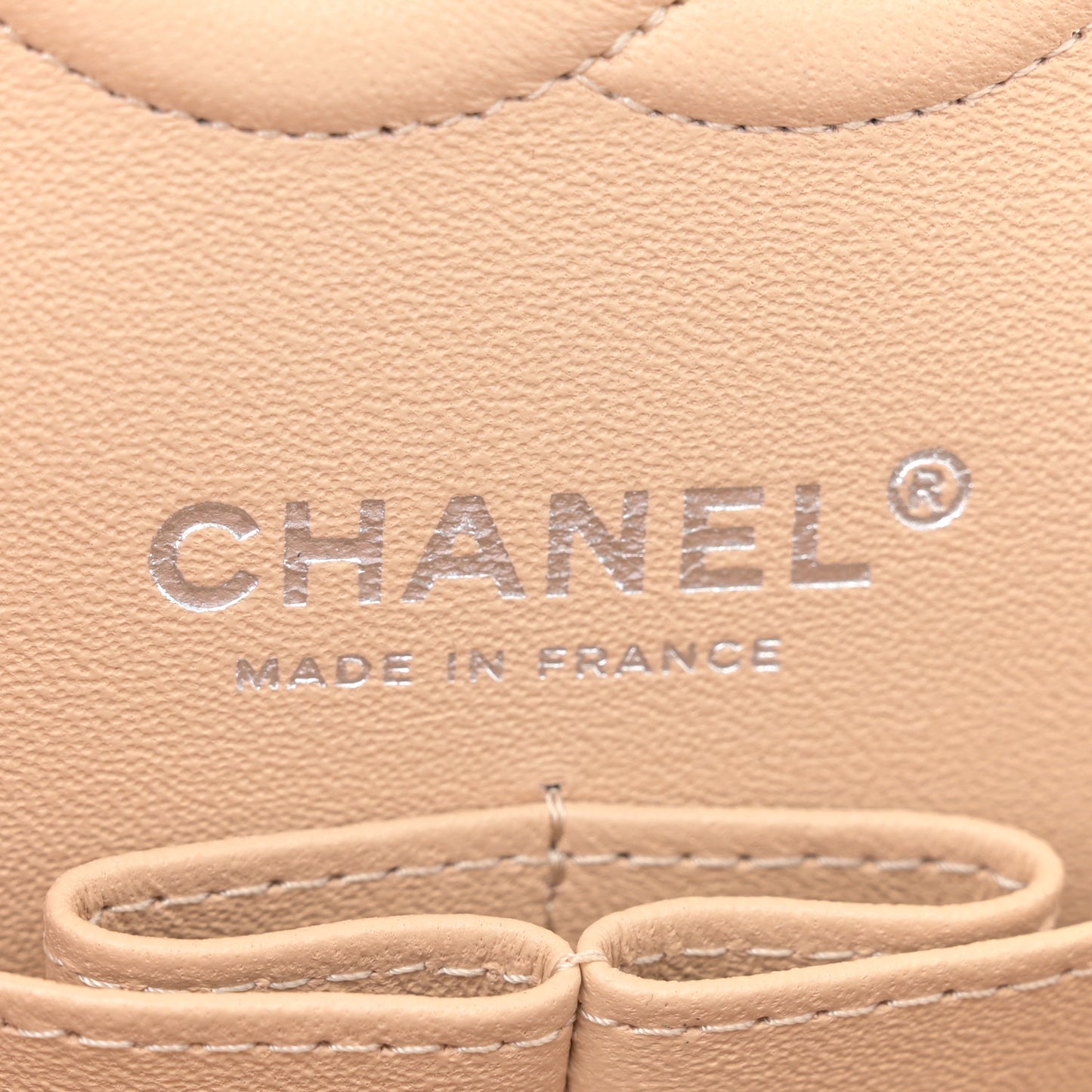 Caviar Quilted Small Double Flap Beige