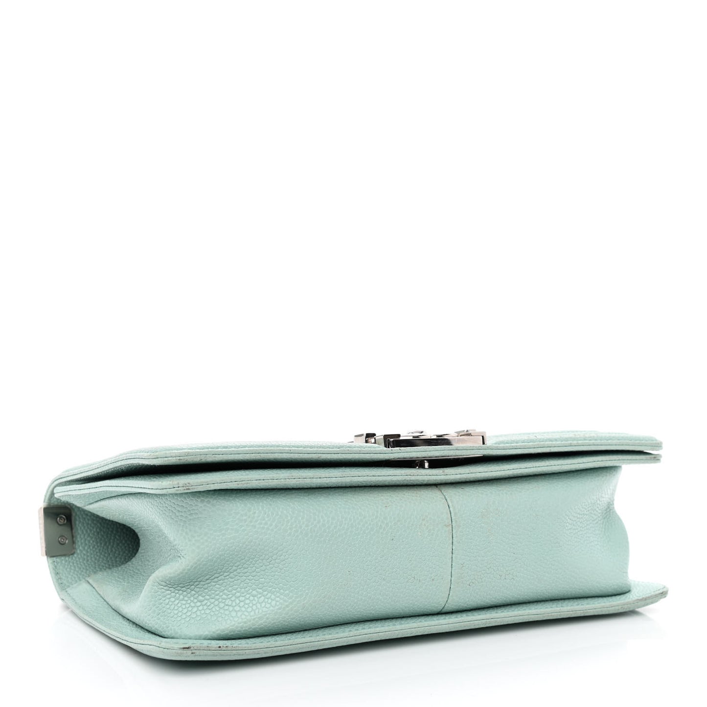 Caviar Chevron Quilted Medium Boy Flap Light Blue