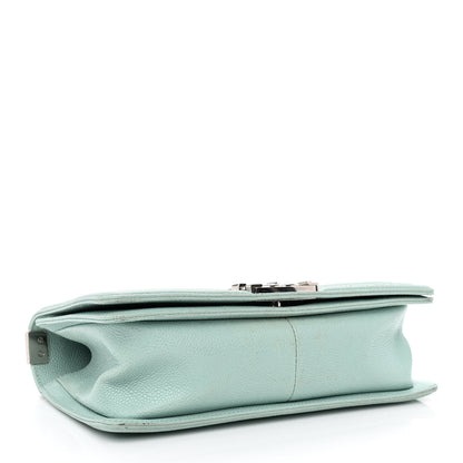 Chanel Caviar Chevron Quilted Medium Boy Flap Light Blue 4 of 12