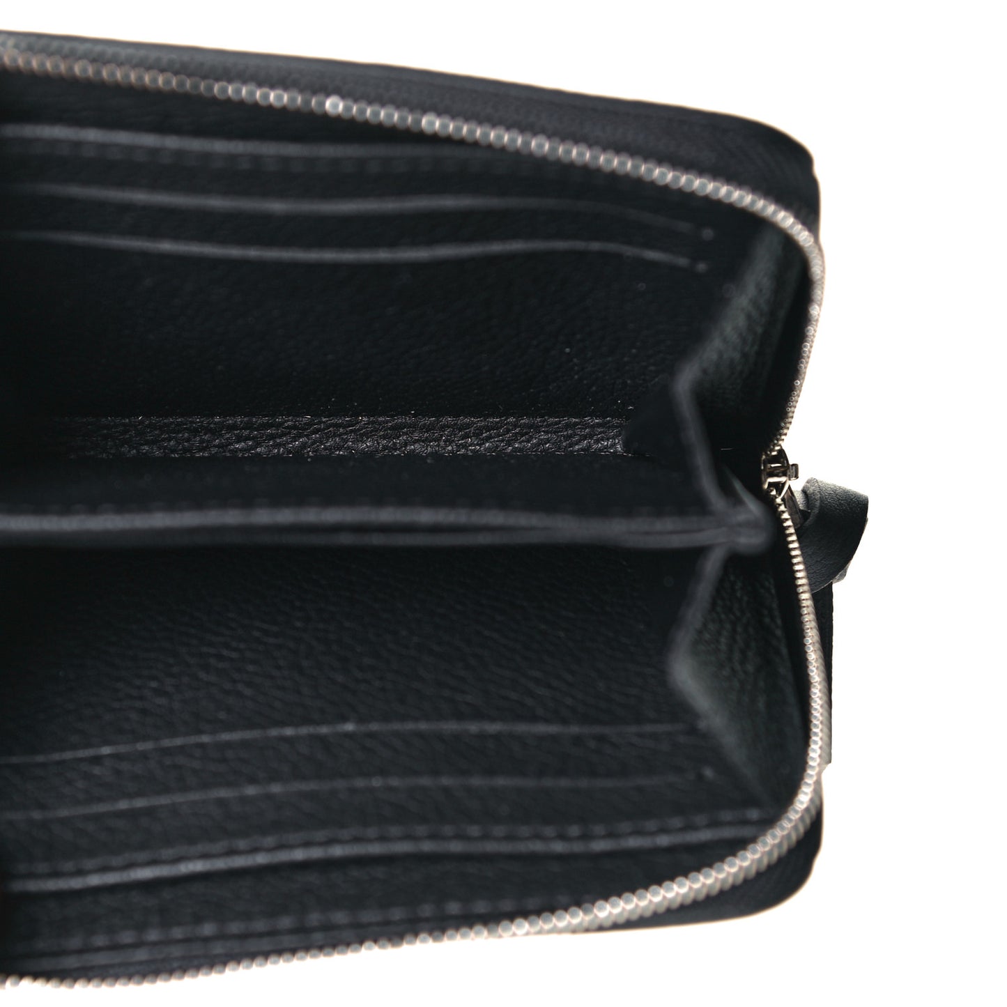 Calfskin Lockme Zippy Coin Purse Black