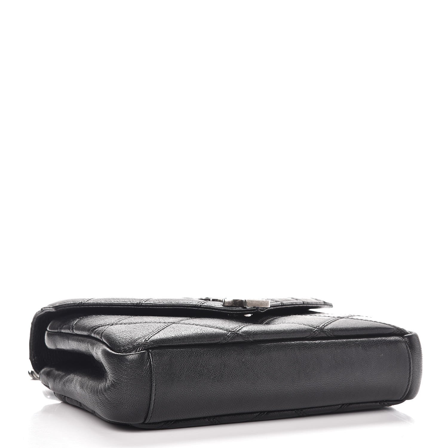 Saint Laurent Calfskin Matelasse Diamond Quilted Monogram Medium College Bag Black 4 of 7