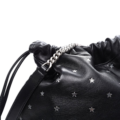 Saint Laurent Lambskin Star Printed Teddy Drawstring Bag Black 12 of 12