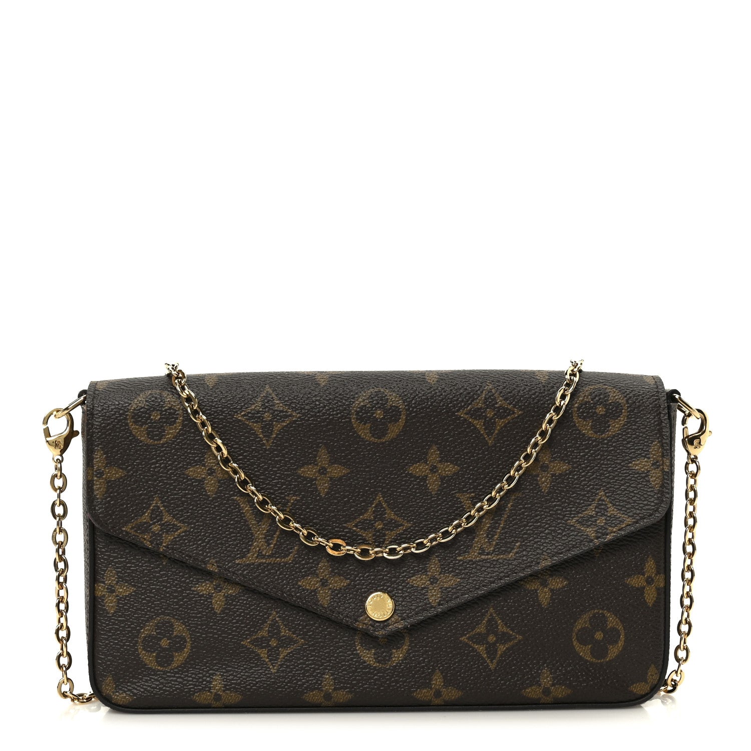 Louis Vuitton Monogram Pochette Felicie Chain Wallet Fuchsia 1 of 15
