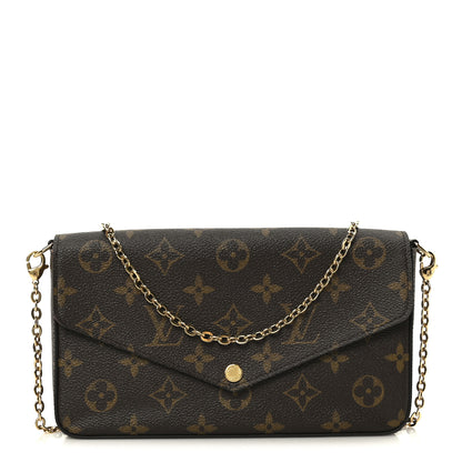 Louis Vuitton Monogram Pochette Felicie Chain Wallet Fuchsia 1 of 15