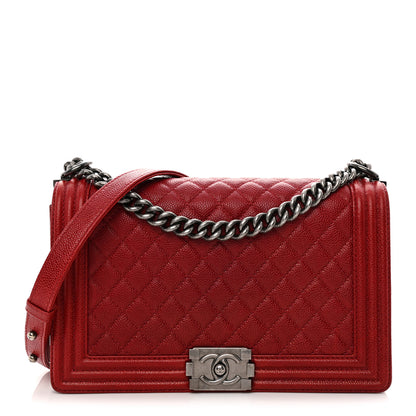 Chanel Caviar Quilted New Medium Boy Flap Dark Red 1 of 11