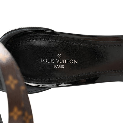 Louis Vuitton Patent Monogram Call Back Sandals 38.5 Black 7 of 12