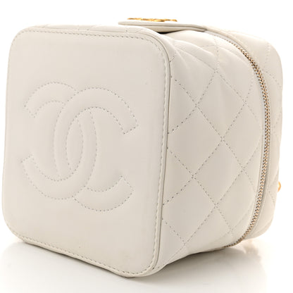 Chanel Calfskin Quilted Small Vanity Case With Chain White 11 of 12