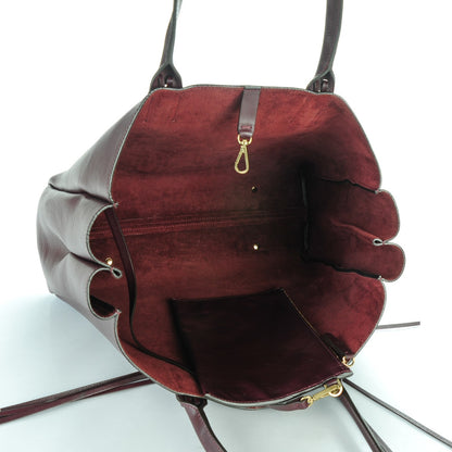 Lanvin Smooth Calfskin Small Fringe Shopper Tote Aubergine 7 of 10