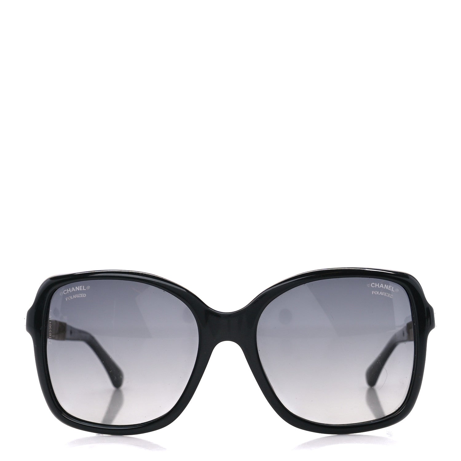 Chanel Crystal Baguette Polarized Square Sunglasses 5308-B Black 2 of 8