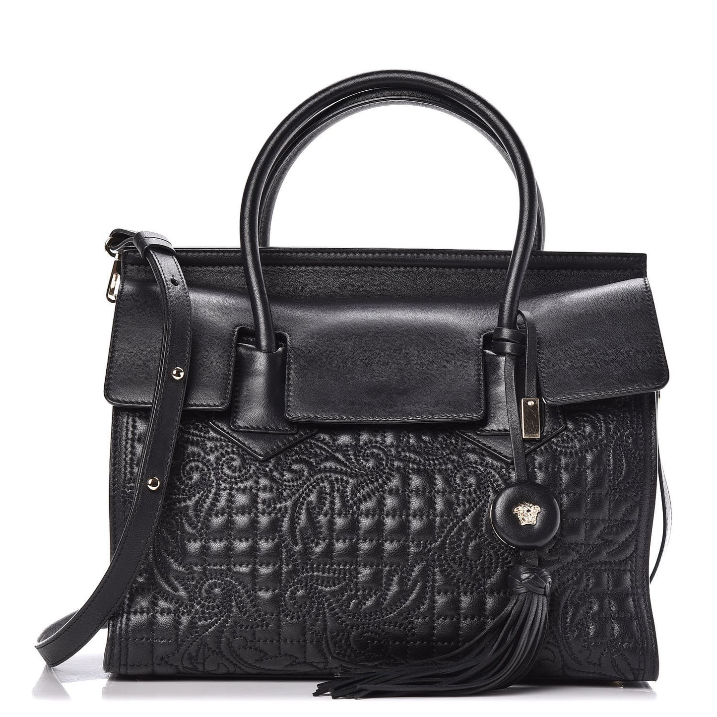 Barocco Quilted Nappa Vanitas Bag Black