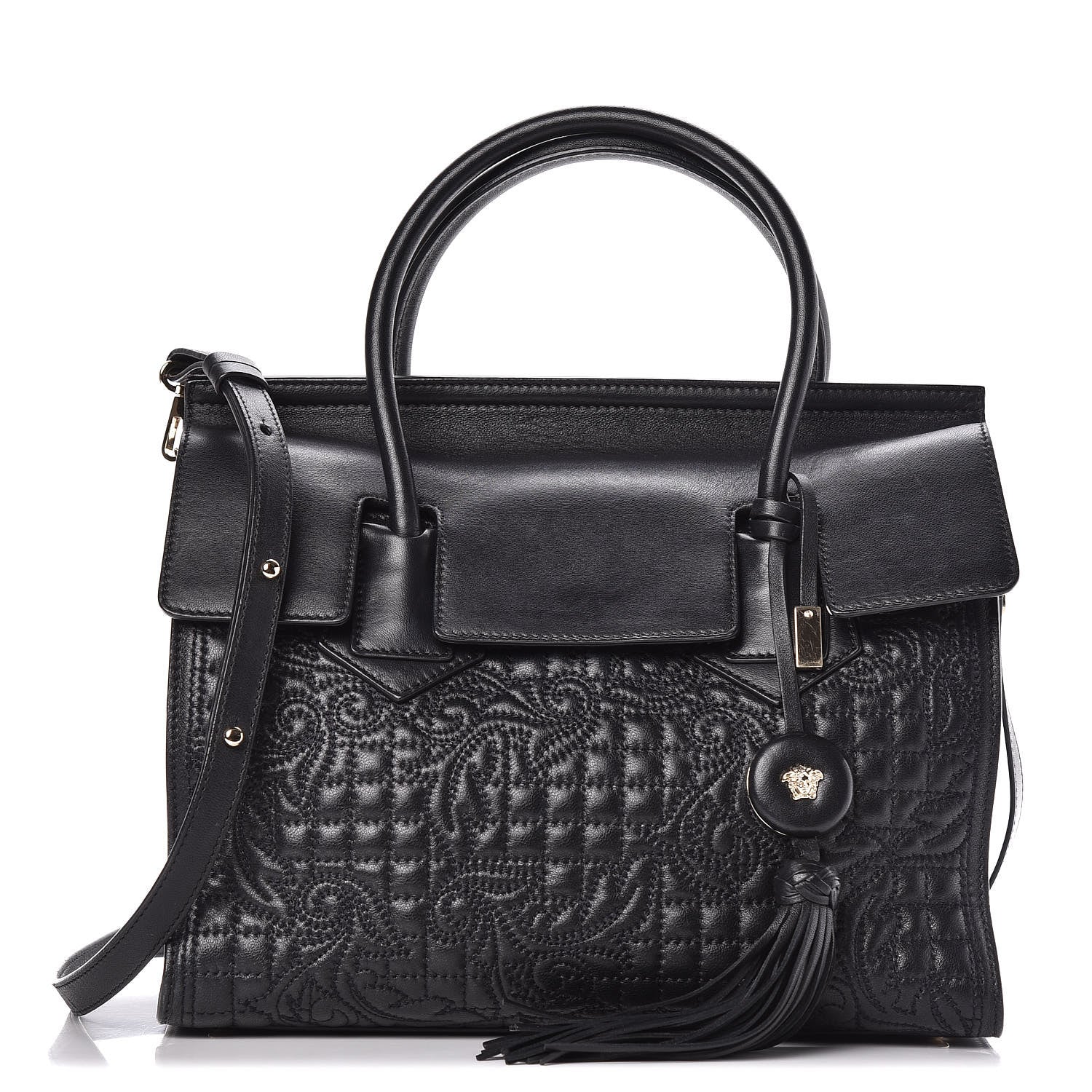 Versace Barocco Quilted Nappa Vanitas Bag Black 1 of 11
