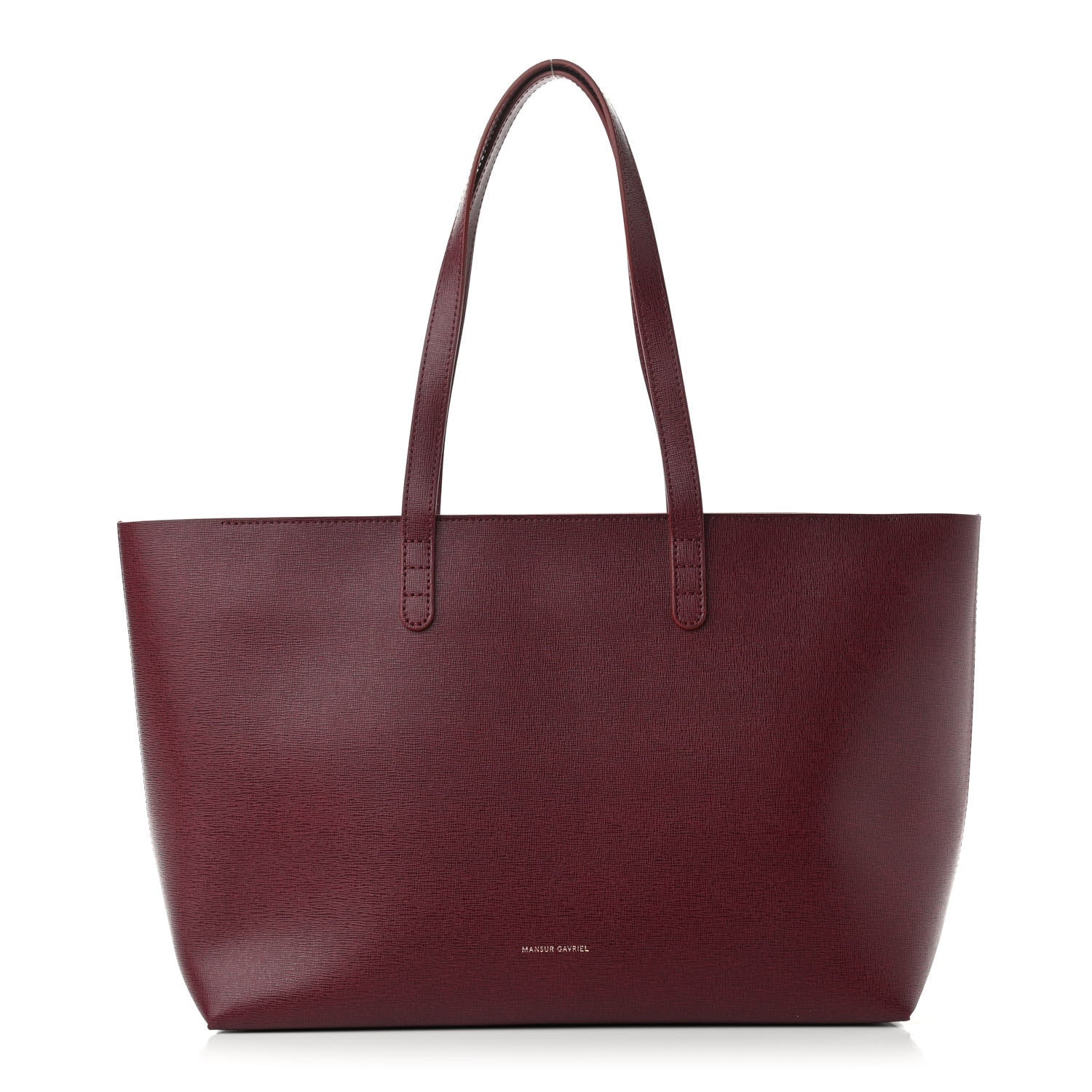 Mansur Gavriel Saffiano Small Shopping Tote Claret 1 of 9