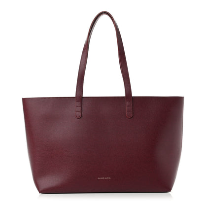 Mansur Gavriel Saffiano Small Shopping Tote Claret 1 of 9