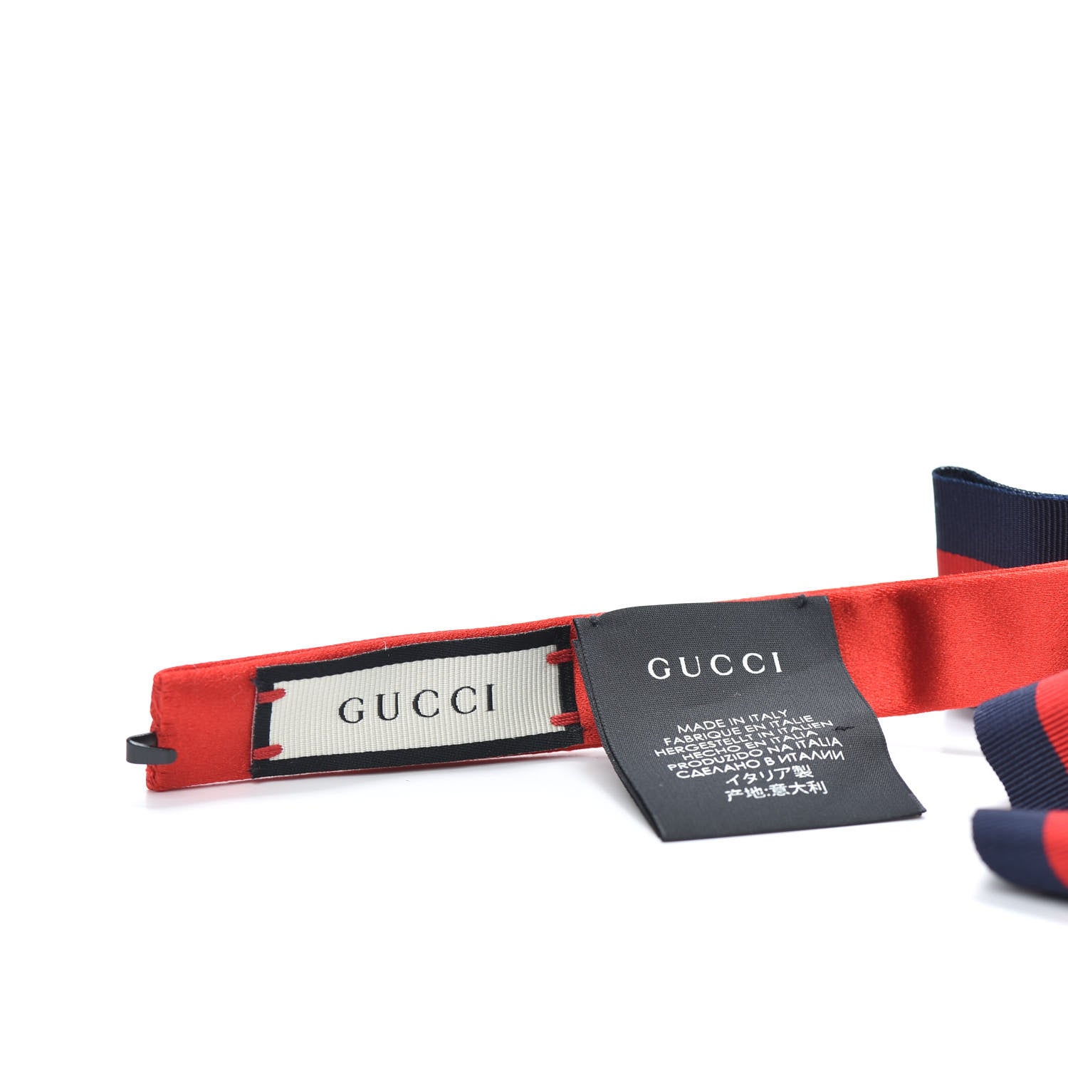Gucci Grosgrain Web Crystal Neck Bow Blue Red 4 of 4