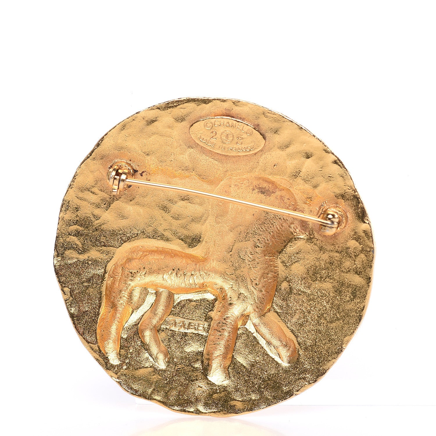 Chanel CC Lion Brooch Gold 3 of 5