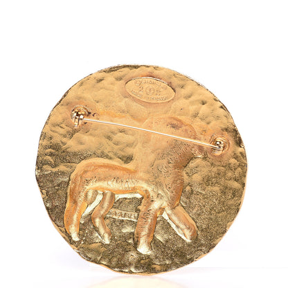 Chanel CC Lion Brooch Gold 3 of 5